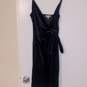 Sexy black velvet dress